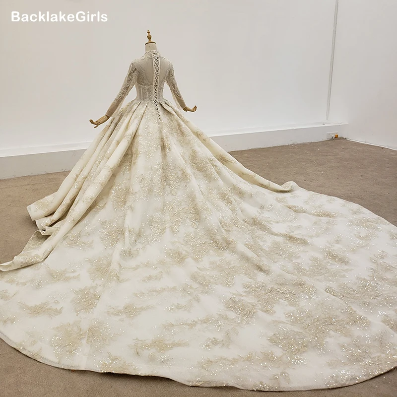 BacklakeGirls мусульманское роскошное свадебное платье с аппликацией цвета