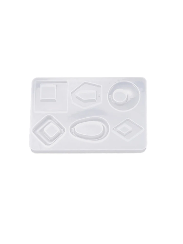 Silicone Mirror Crystal Epoxy Mold Creative DIY Jewelry Pendant Perforated Earrings Mold Decoration Accessories Gift