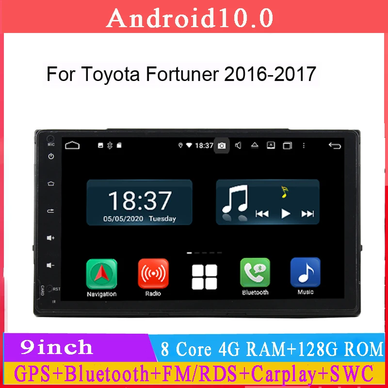 

Автомобильный мультимедийный плеер 9 дюймов 8 ядер android 12 для Toyota Fortuner 2016-2017 gps-навигация автомобильное радио аудио стерео Carplay авто