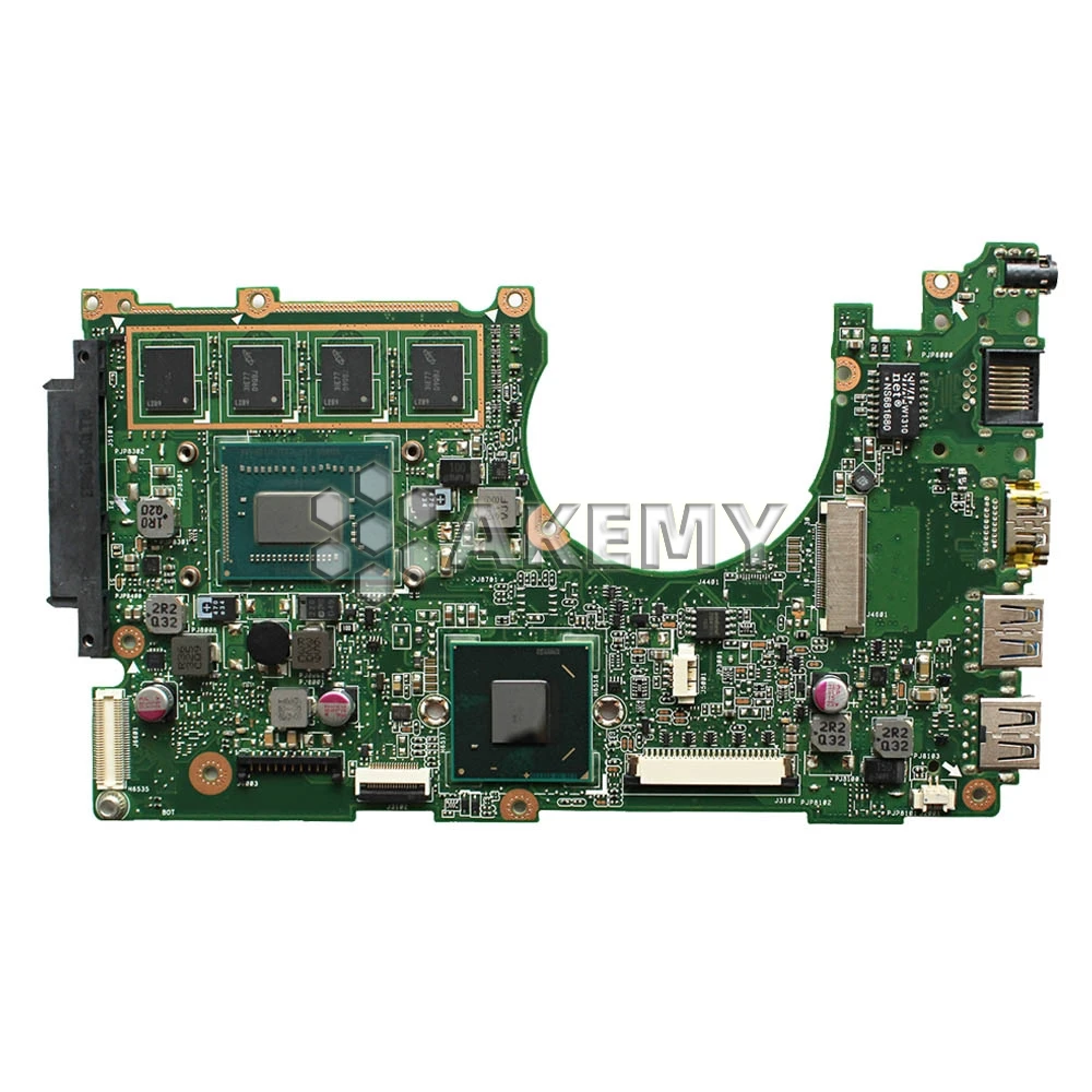 X202E Laptop motherboard For Asus X201E S200E X201EP mainboard original 4GB RAM I3 3217U|Материнские платы| |