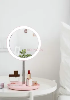 

mirror with light Makeup mirror desktop princess desktop dressing mirror with LED lights dormitory students