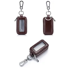 Натуральная коровья кожа, домашняя сумка для ключей от машины, двойной карман на молнии, Мини кошельки для ключей для мужчин и женщин, держатель для ключей, прозрачный карман