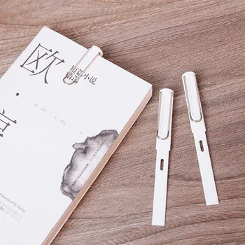 

1Pc Creative White Pen Shape Bookmark Student Read Bookmarks 3D Book Holder Office Stationery