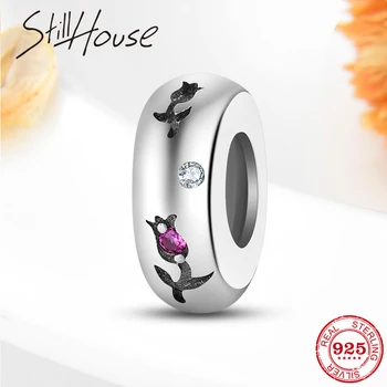 

2020 Fashion 925 Sterling Silver Elegant rose spacer Beads Fits Original European Charm Bracelet Jewelry making