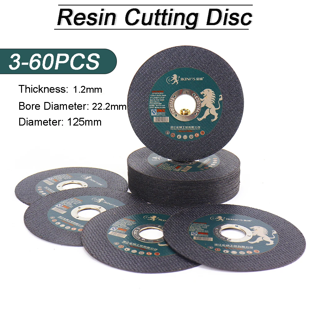 

3-60Pcs 5'' Resin Cutting Discs 125x1.2mm Metal Cut Off Wheels Flap Sanding Grinding Disc Blade Angle Grinder Wheel