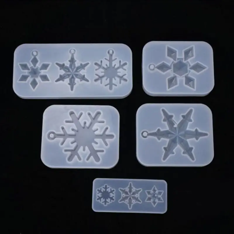 

Crystal Epoxy Resin Mold Snowflake Pendant Casting Silicone Mould DIY Crafts Jewelry Necklace Decorative Making Tool