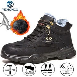 YIZHONCO – chaussures de sécurité d'hiver pour hommes, baskets de travail chaudes et indestructibles, chaussures de Sport à bout en acier 