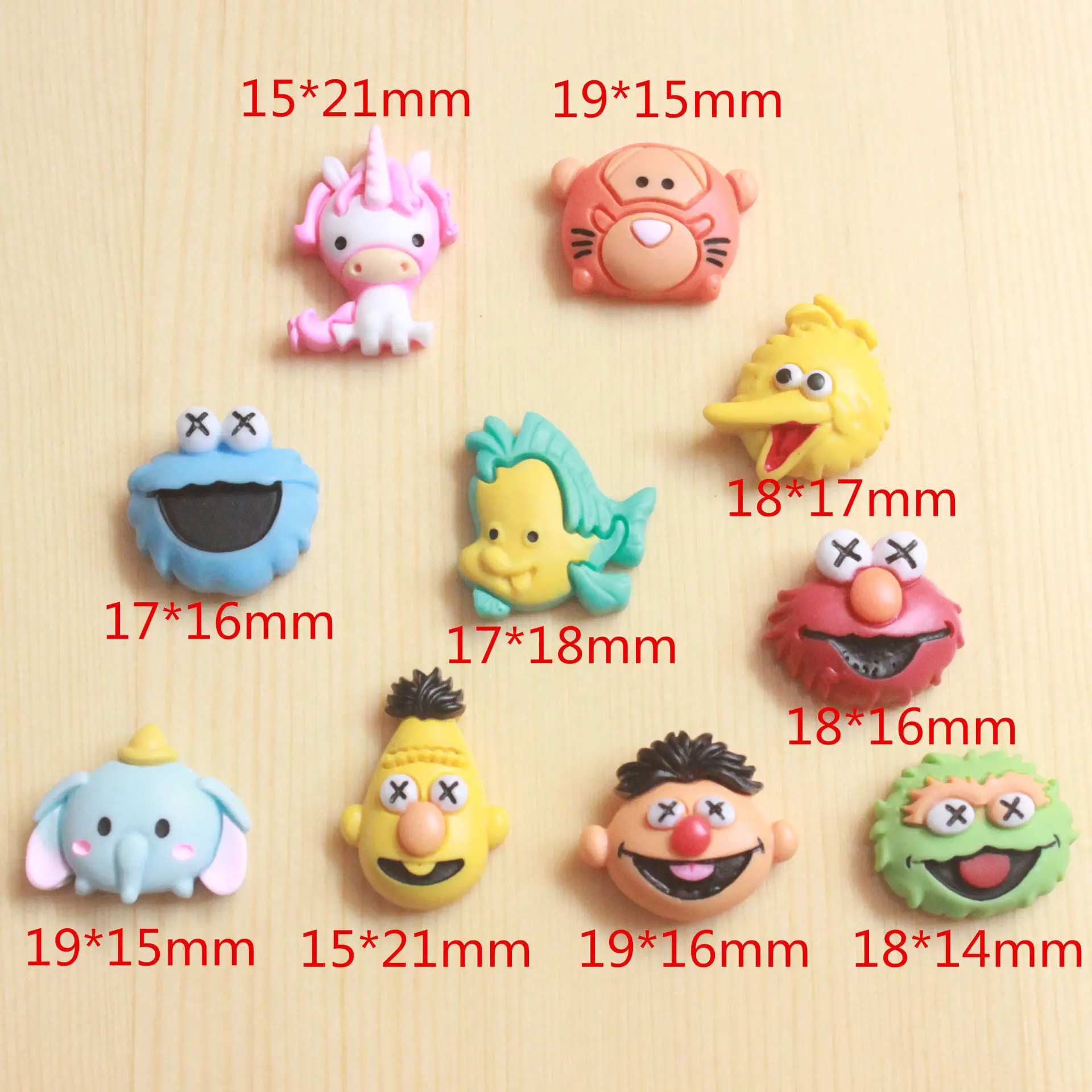 

20Pcs Kawaii Cartoon Unicorn Elephant Flat back Cabochons Embellishment DIY Accessories Scrapbooking Crafts Decoration Hot Sale