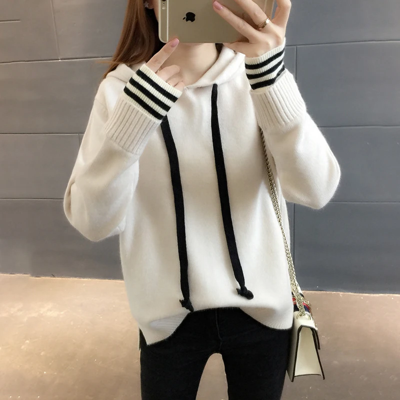 Осенне-зимние свободные свитера и пуловеры для женщин с длинным рукавом