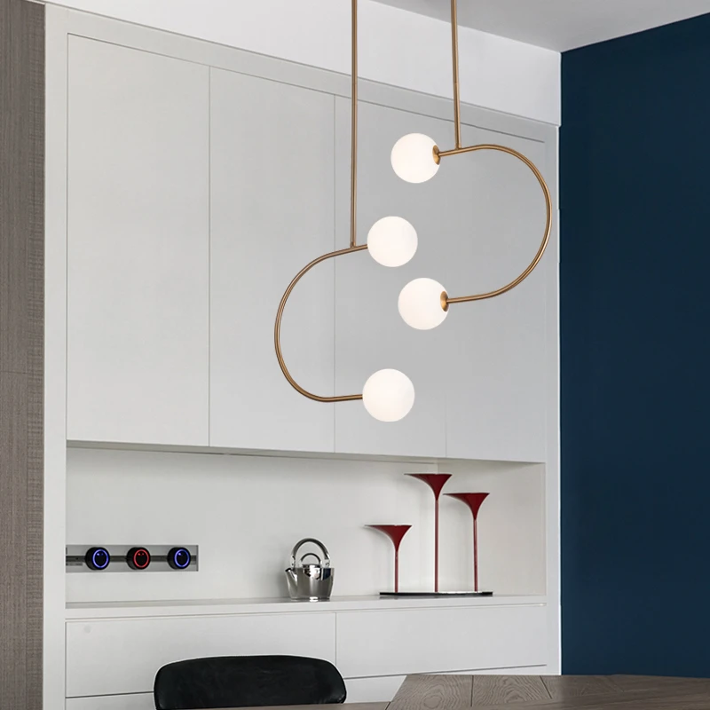 

Post Modern Chandelier Lighting LED Designer Droplight Nordic Lustre Globle Hanglamp Living Room Bedroom Kitchen Light Fixture