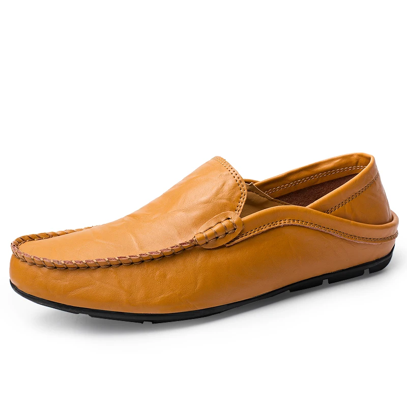 Мужская обувь из натуральной кожи; мокасины; лоферы; сезон весна-лето; дизайнерские слипоны водонепроницаемые мокасины на плоской подошве, Мужская классическая Мужская обувь Размеры; большие размеры 37-47