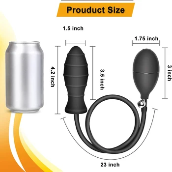 Inflatable Huge Anal Butt Plug Screw Thread Ball Women Vaginal Anal Dilator Expandable Silicone Men Prostate Massager Sex Toys 5