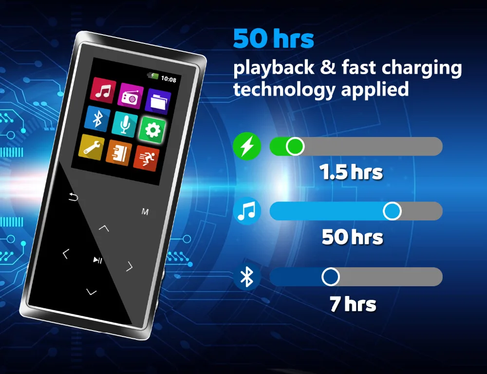 Mp3-плеер с сенсорным экраном Bluetooth 4,2 HiFi музыкальный плеер Мини Спортивный MP3 встроенный 8G 16G 32G fm-радио электронная книга диктофон