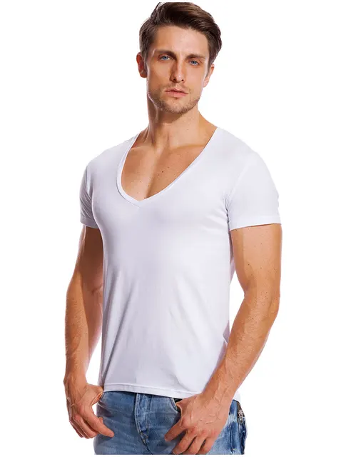 Men Shirts Spandex Polyester V Neck  V Neck Shirts Men Short Sleeve -  Short Sleeve - Aliexpress