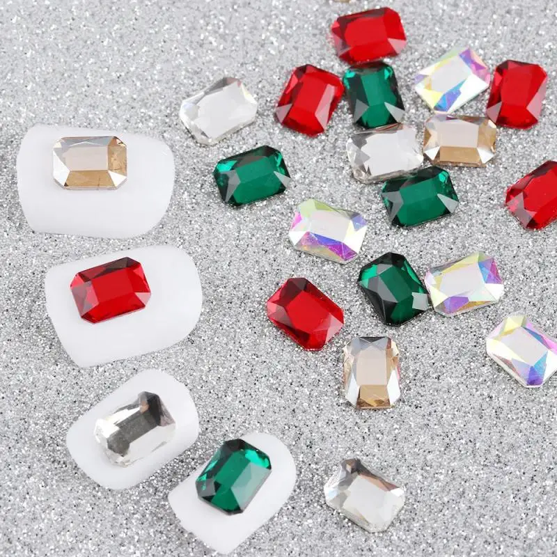 6 цветов Стразы для ногтей прямоугольные хрустальные украшения для ногтей блестящие 3D Стразы драгоценный камень Маникюр украшения для ногтей амулеты инструмент для дизайна ногтей