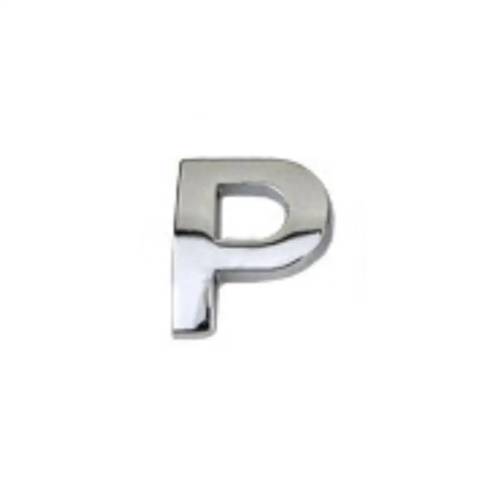 DIY 3D металлические буквы-Стикеры буквы серебряный значок наклейка(A-Z и 0-9) 25 мм 3D логотип наклейка s для украшения - Цвет: P