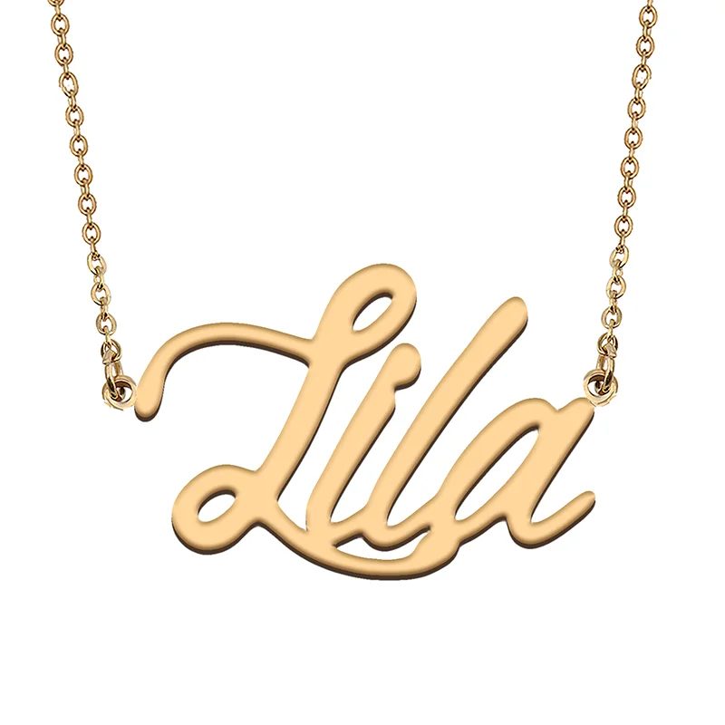 Lila パーソナライズされた名前のネックレス 女性と女の子のためのパーソナライズされたペンダント付きのチョーカー クリスマスプレゼント Null Aliexpress