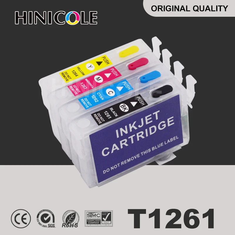 Hinicole чернильный картридж T1261 T1262 T1263 T1264 для Epson рабочей силы 520 60 435 545 630 633 635