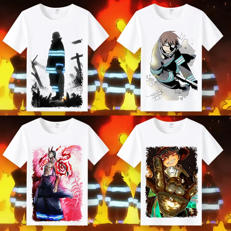 

New Enn Enn no Shouboutai Shinra Kusakabe T-Shirt Cosplay Costume Fire Force Anime Men T shirt Women Clothing Tees