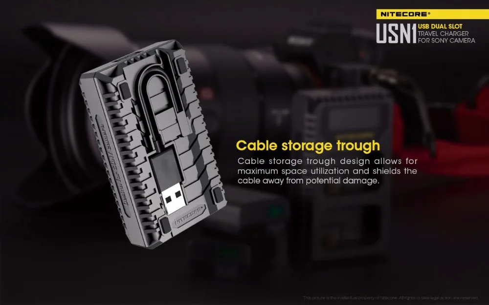 Nitecore USN1 цифровой двойной слот для путешествий зарядное устройство для камеры для sony NP-FW50 батареи a5000 a5100 a6000 a6300 a6500 a7 II a7R a7R2