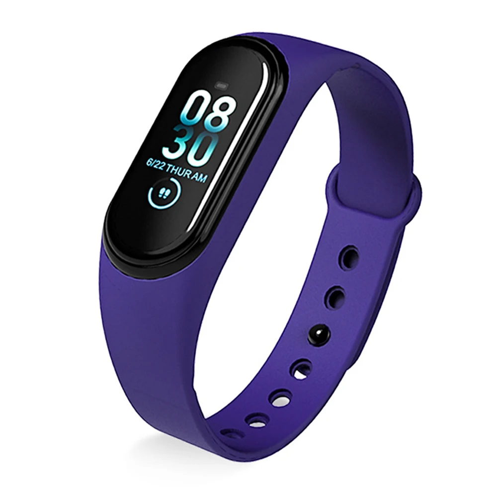 Смарт-браслет M4, 0,96 дюймов, цветной экран, Смарт-часы, спортивный браслет, трекер здоровья и сна, датчик движения, пульсометр, Bluetooth, умный Браслет - Цвет: purple