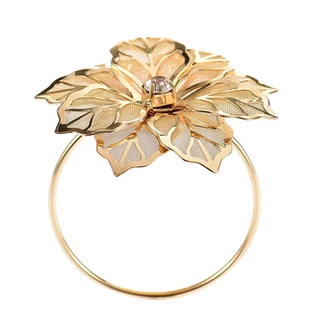 

12Pcs/Set Alloy Flower Design Napkin Rings Floral For Wedding Receptions Gifts Holiday Banquet Dinner Christmas Table Decoration