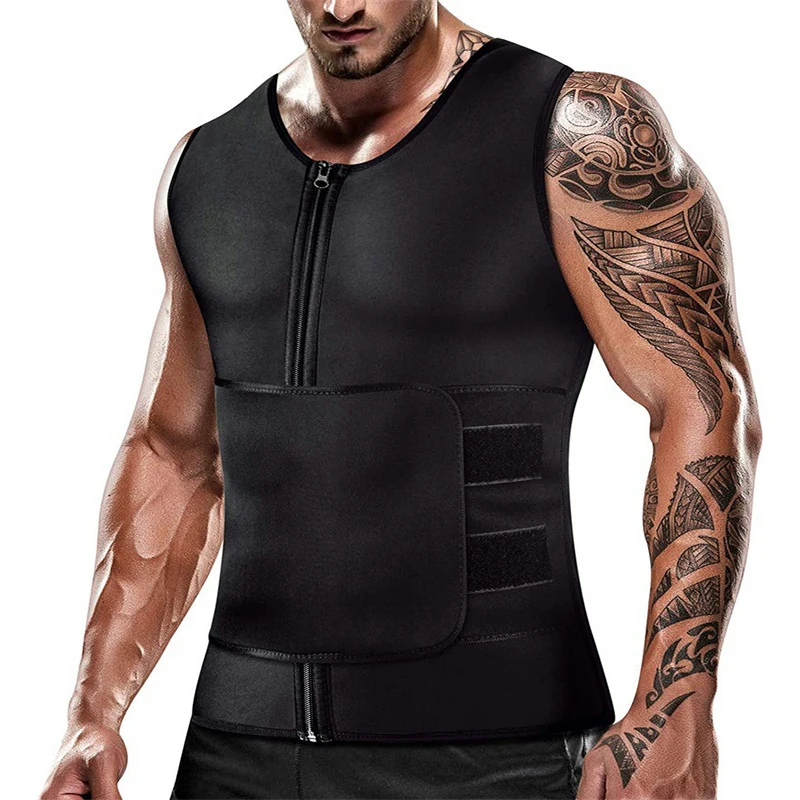 Men Compression Shirt for Body Slimming Tank Top Shaper Tight Undershirt Tummy Control Girdle Waist Trainer Workout Vest Corset