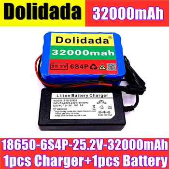 

18650 6s4p 24V 32Ah Battery Lithium Battery 25.2v 32000mAh Electric Bicycle Moped /Electric/Li ion Battery Pack with charger
