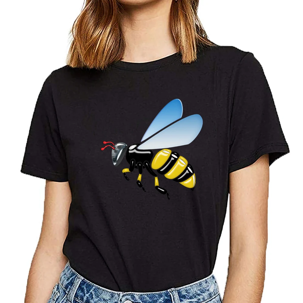 T Shirt Wanita 3d Mengkilap Kuning dan 