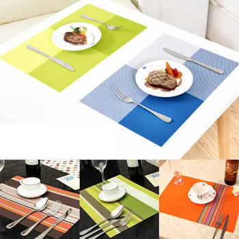 

Home Decorative Table Mats PVC 45x30CM Table Placement Fashion Table Placemat Stain-resistant Table Pad Place Mat Set of Sale