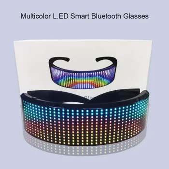 

New DIY Magic Shining Glasses Bluetooth Led Party Glasses APP Control Shield Luminous Glasses USB Charging Arbitrary Setting New