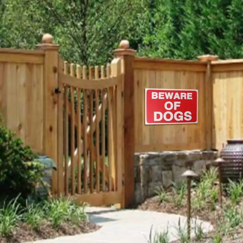 Warning Stickers Warning Decal Indoor Outdoor Adhesive Warning Security Dog Beware of Dog Sign Gates Stickers R9CB
