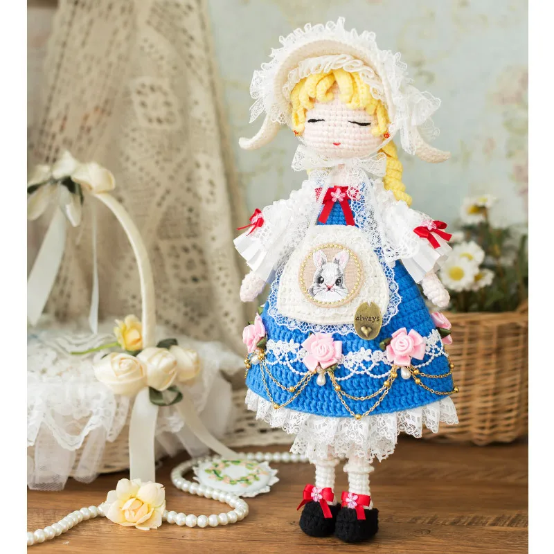 

Susan's Family Lolita Crochet Baby Doll Beautiful Crochet DIY Knitting Kit for Adults Handmade Crochet Dolls Materials Package