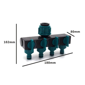 

High Quality And Long Lifespan 1 Set 4 Way 4/7 Or 8/11 Hose Connector Fitting Water Diverter Drip Garden Irrigation Artifact
