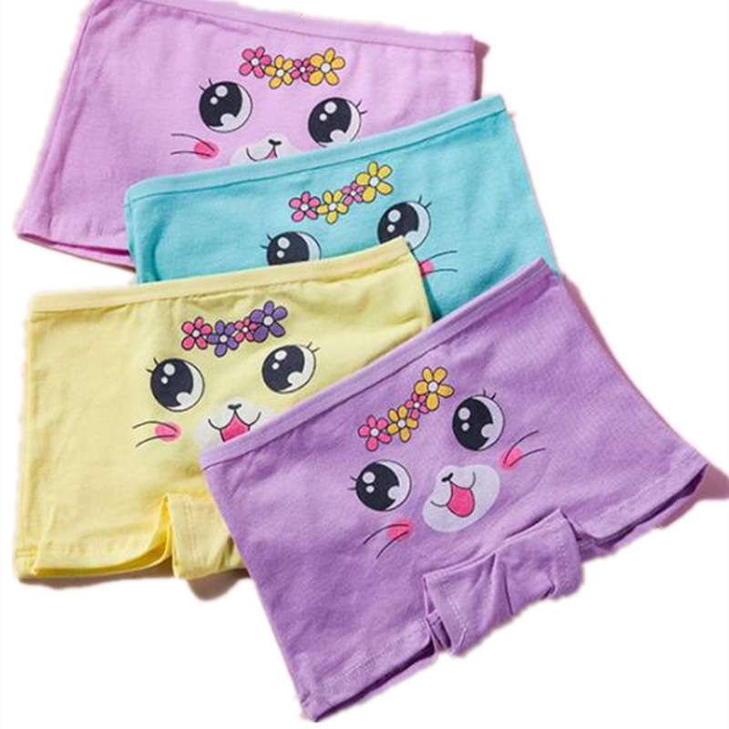 Girls Cartoon Briefs Modal Underwear Fruit Bear Girls Printing Panties Kids Brief Panties Soft Underpants Florals Cotton Boxers