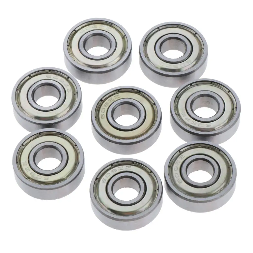8pcs Premium Steel 608Z Skateboard Bearing Scooter Inline Skates Replacement Roller Ball Bearings Wheel Parts Components
