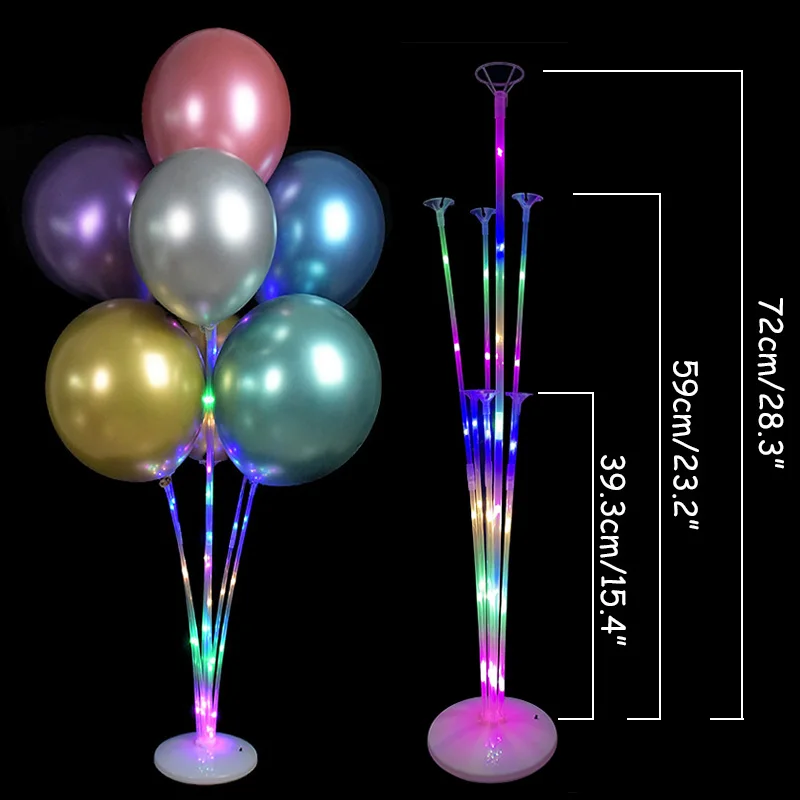 1 Set LED Light Balloon Column Support Display Stand Table Floating Birthday Wedding Party Decor Balloons Holder Stick Accessory