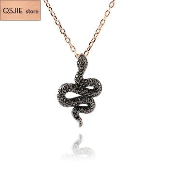 

QSJIE High Quality SWA Unique Personal Snake - Mysterious Pendant Christmas Necklace Charming fashion jewelry