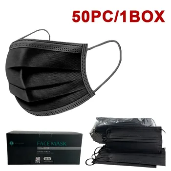 

50pcs Anti-Pollution Disposable Protective Face Mask 3 Layer Non Woven Mouth Masks Dustproof Earloop For Protection Mask
