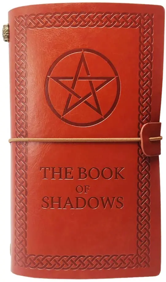 Book of Shadows: Fux Leather Bound Jounal Blank and Lined Journal, 150 Pages Spells Records, Large Pentacle (Magick Gifts)