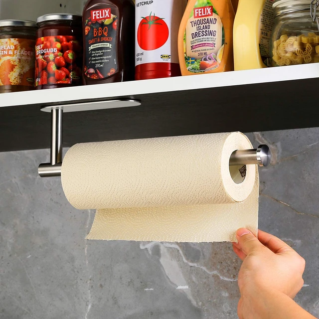 1 Soporte Para Toallas De Papel Autoadhesivo Debajo Del Gabinete Para  Cocina, Soporte Para Pañuelos Y Toallas De Baño, Estante De Almacenamiento  Para