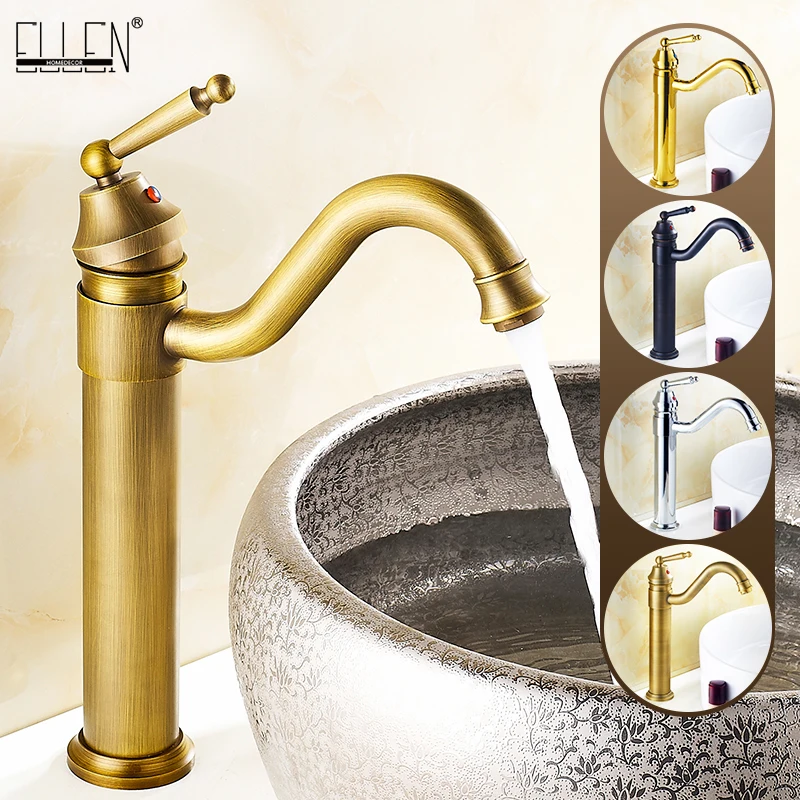 

Bathroom Tall Basin Sink Faucet 360 degree Turn Sink Hot and Cold Bath Sink vessel faucets Water Mixer Crane EL5002