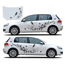 3Pcs/Set Universal Auto Modified Decal Vinyl Stickers Natural Flower Vine Dragonfly for Whole Car Body