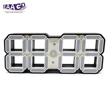 

1Set 3D LED Digital Alarm Clock Multi-Function Electronic Wall Alarm Clock 3 Adjustable Brightness for Home Office, Desk