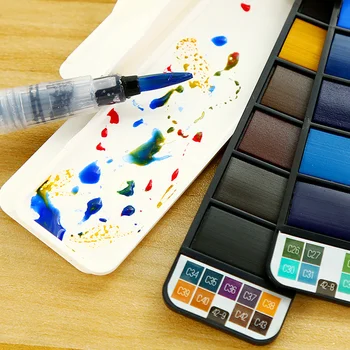 

Portable Watercolor Kits 18/25/33/42 Colors Foldable Paint Set Outdoor Painting Artist Kids FAS6