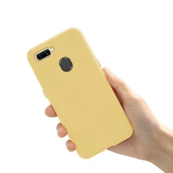 Soft Liquid Silicone Phone Back Cover - Durable and Stylish Protective Case for OPPO A7 AX7 (Yellow)