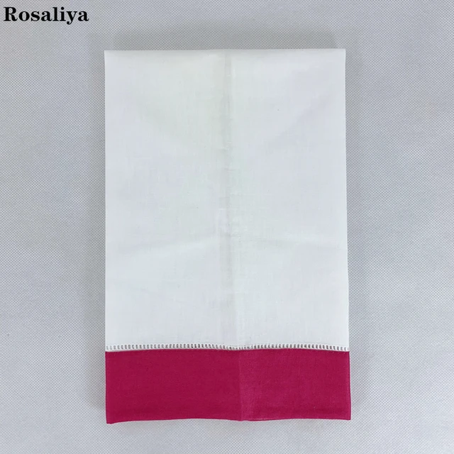 48 Dcs Törülközőfehérje Színes Szegélyű Ír Stílusú Vendég/Kéz Törülköző Hemstitch Szegélye 14X22 Hüvelyk. - Image 3