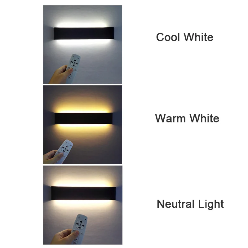 wireless wall lights Modern LED Wall Light with 2.4G Smart APP Remote Control Tricolor Dimming Rectangle Led Wall Lamp 6W 12W 18W for Home AC220V led wall lights indoor