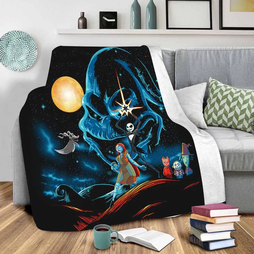 

The Nightmare Before Christmas 3D Printed fleece blanket Beds Hiking Picnic Thick Fashionable Bedspread Sherpa Throw Blanket 02