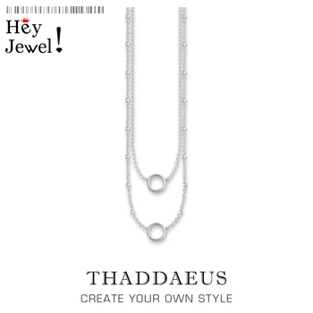 Charm Necklace Double Carriers,2020 Spring Ts Fashion Jewelry Thomas 925 Sterling Silver Bijoux Trendy Gift For Women Girls